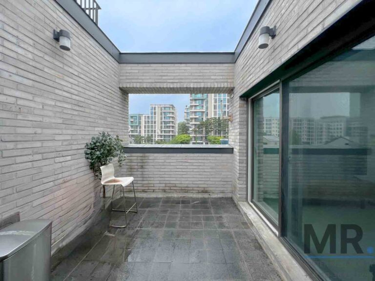 Modern terrace with city view.